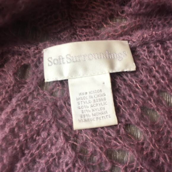 Soft Surroundings Cardigan Mauve Dusty Purple Open Sweater XLP - Picture 2 of 7